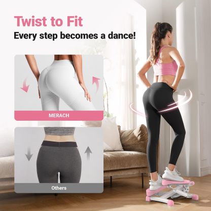  MERACH Portable Stair Stepper Mini Workout Twist Stepper Cardio Exercise Machine for Home Office Use Foot Pedal Exerciser