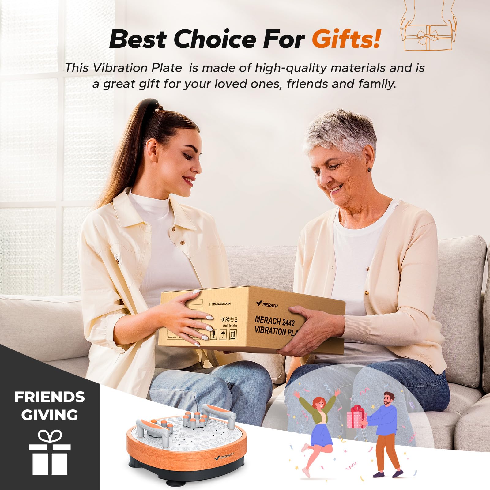 MERACH Foot Massager Vibration Plate Exercise Machine, Helps Relieves Leg Fatigue