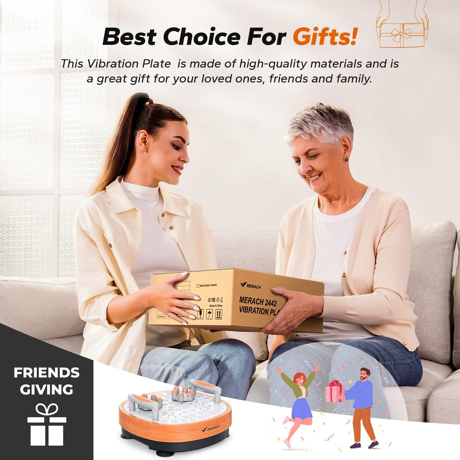 MERACH Foot Massager Vibration Plate Exercise Machine, Helps Relieves Leg Fatigue