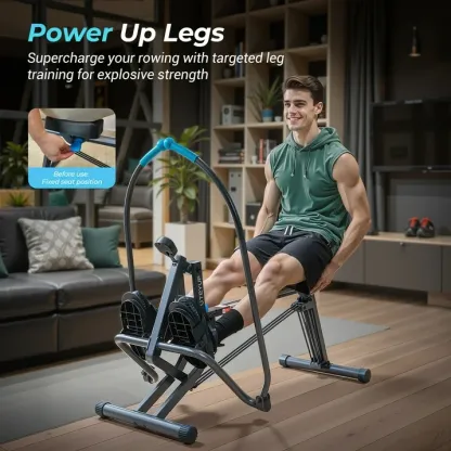 UTRYUP Rowing Machine for Home Use with LCD Monitor, Adjustable Resistance, Hold up 265 lbs