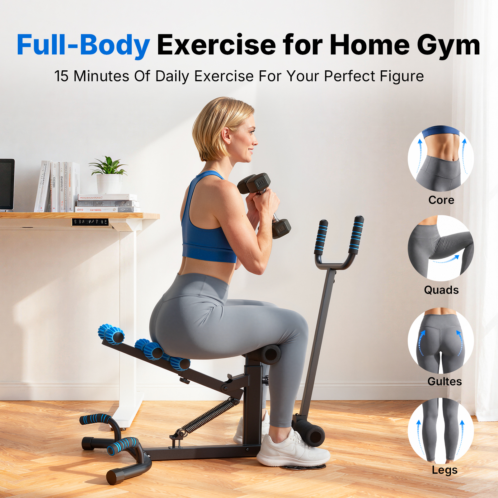 MERACH Deep Squat Machine with Handle, Adjustable Squat Assist Trainer for Home Gym, Hold up to 350lbs