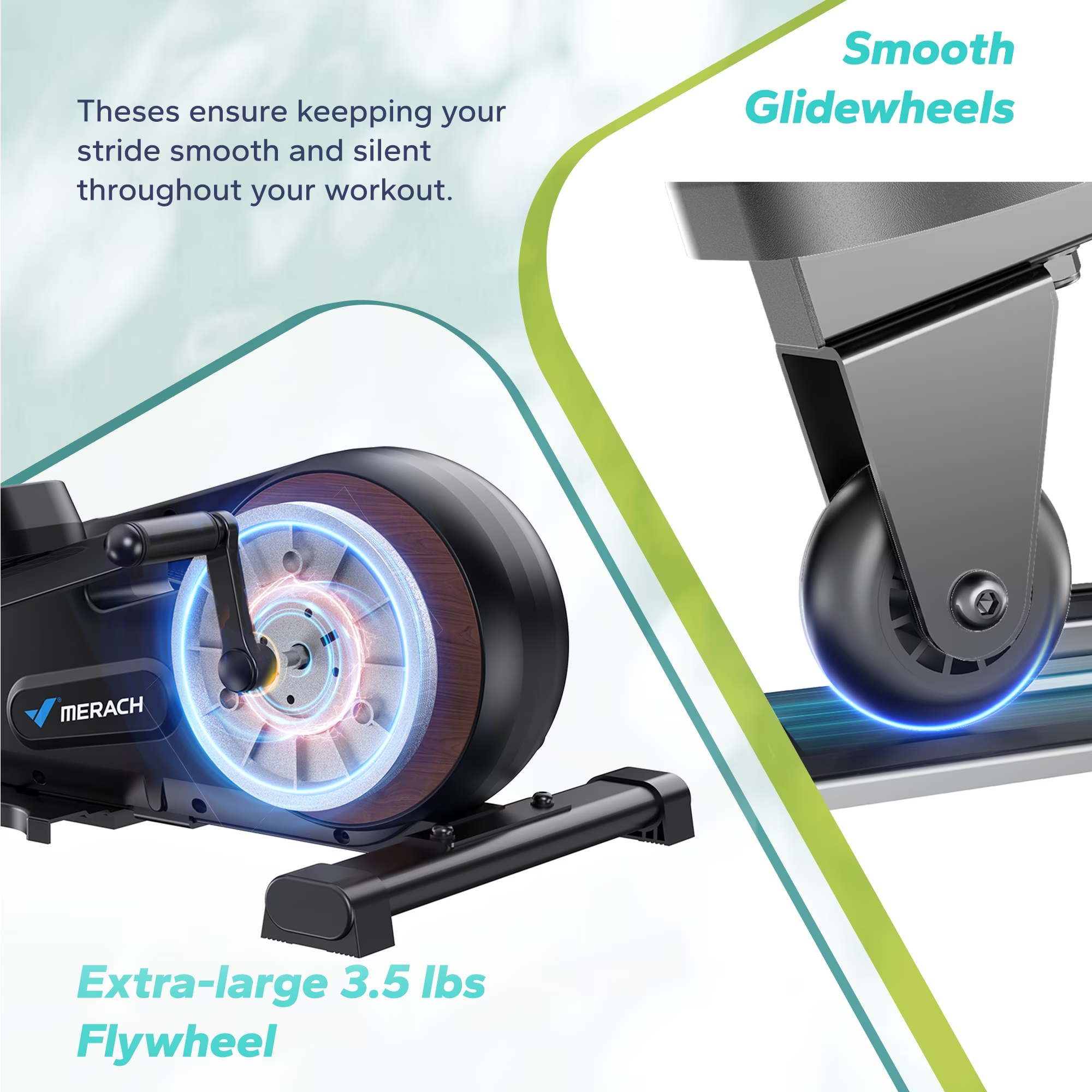 MERACH Under Desk Elliptical, Leg Exerciser While Sitting for Seniors with 8-Level Resistance, Quiet Portable 2-in-1 Seated & Standing Pedal Exerciser Equipment for Home Office