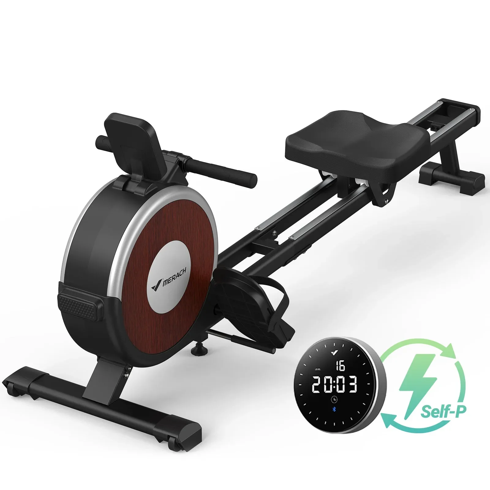 MERACH Rower Machine Bluetooth 16 levels Quiet Magnetic Smart Auto Resistance Rower for Home Use