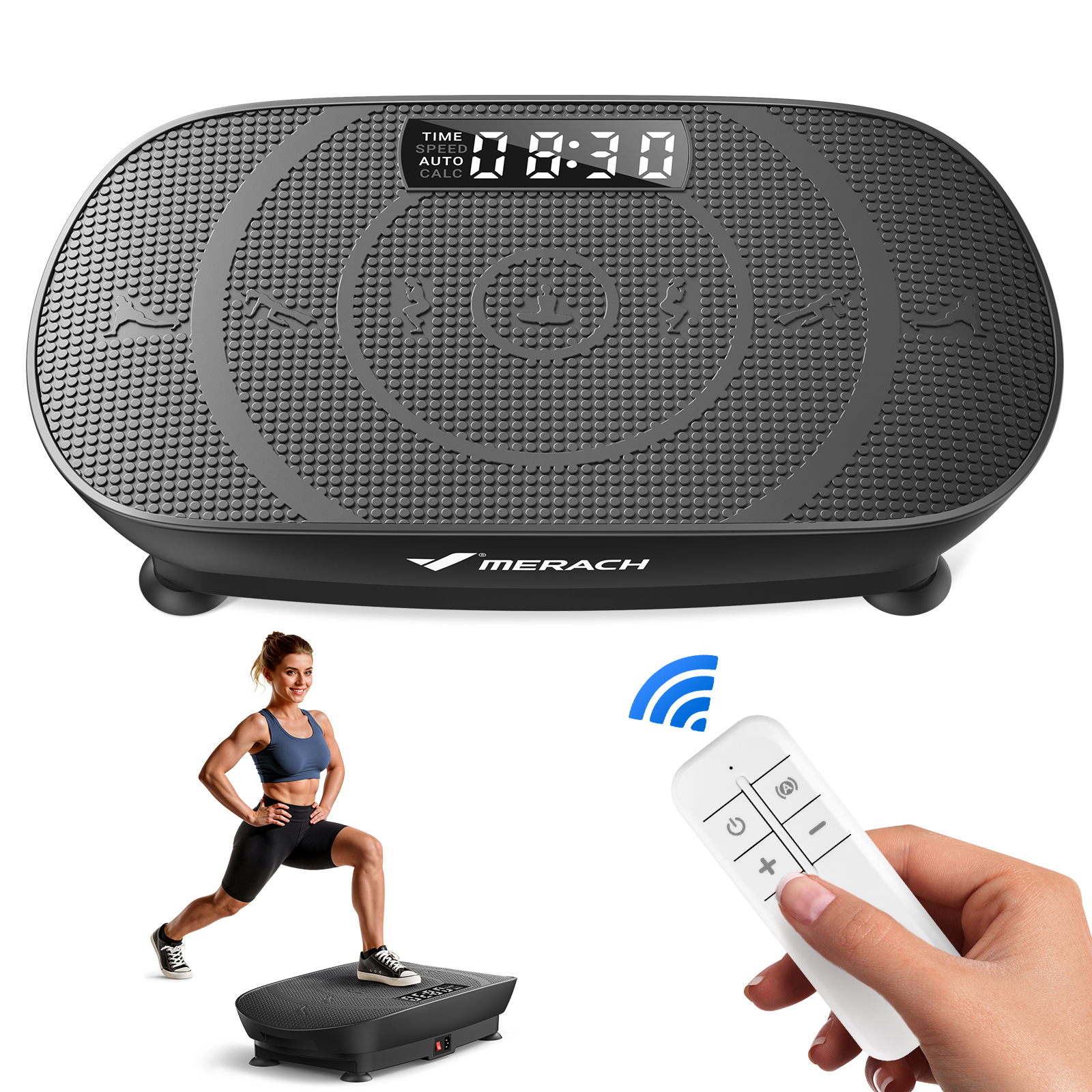 MERACH Compact Vibration Plate Exercise Machine, Mini Whole Body Shake Platform Exercise Machine with Remote Control