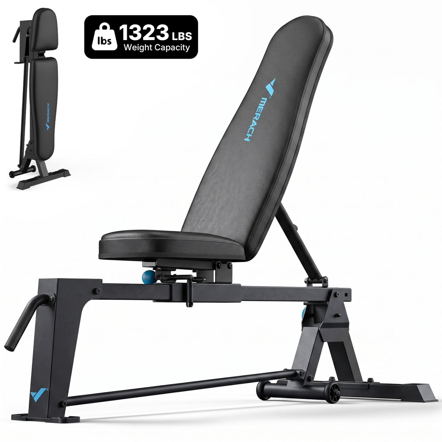 MERACH Adjustable Weight Bench Hold up to 1323lbs, Foldable Workout Bench Press for Home Gym Fitness Strength Training