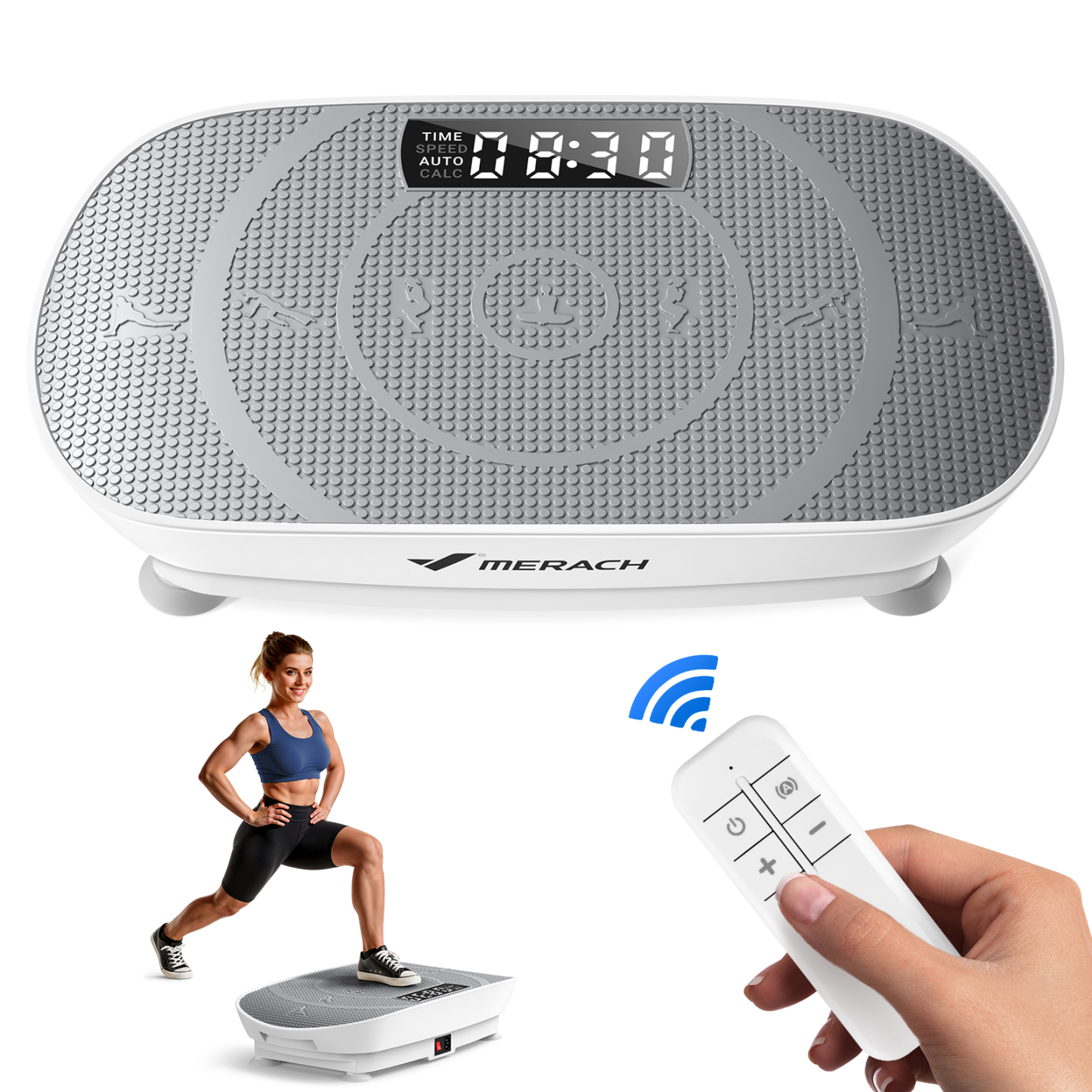 MERACH Compact Vibration Plate Exercise Machine, Mini Whole Body Vibrating Muscle Toner with Remote Control