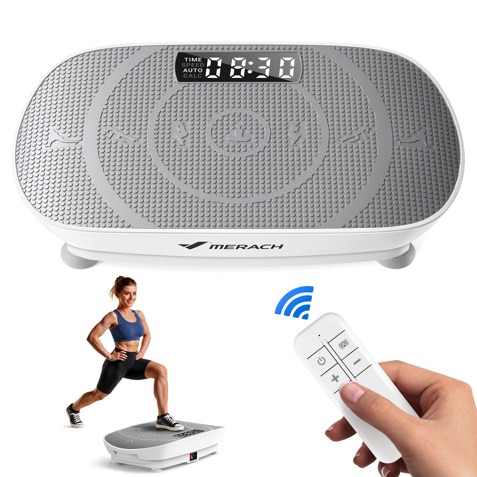 MERACH Compact Vibration Plate Exercise Machine, Mini Whole Body Vibrating Muscle Toner with Remote Control