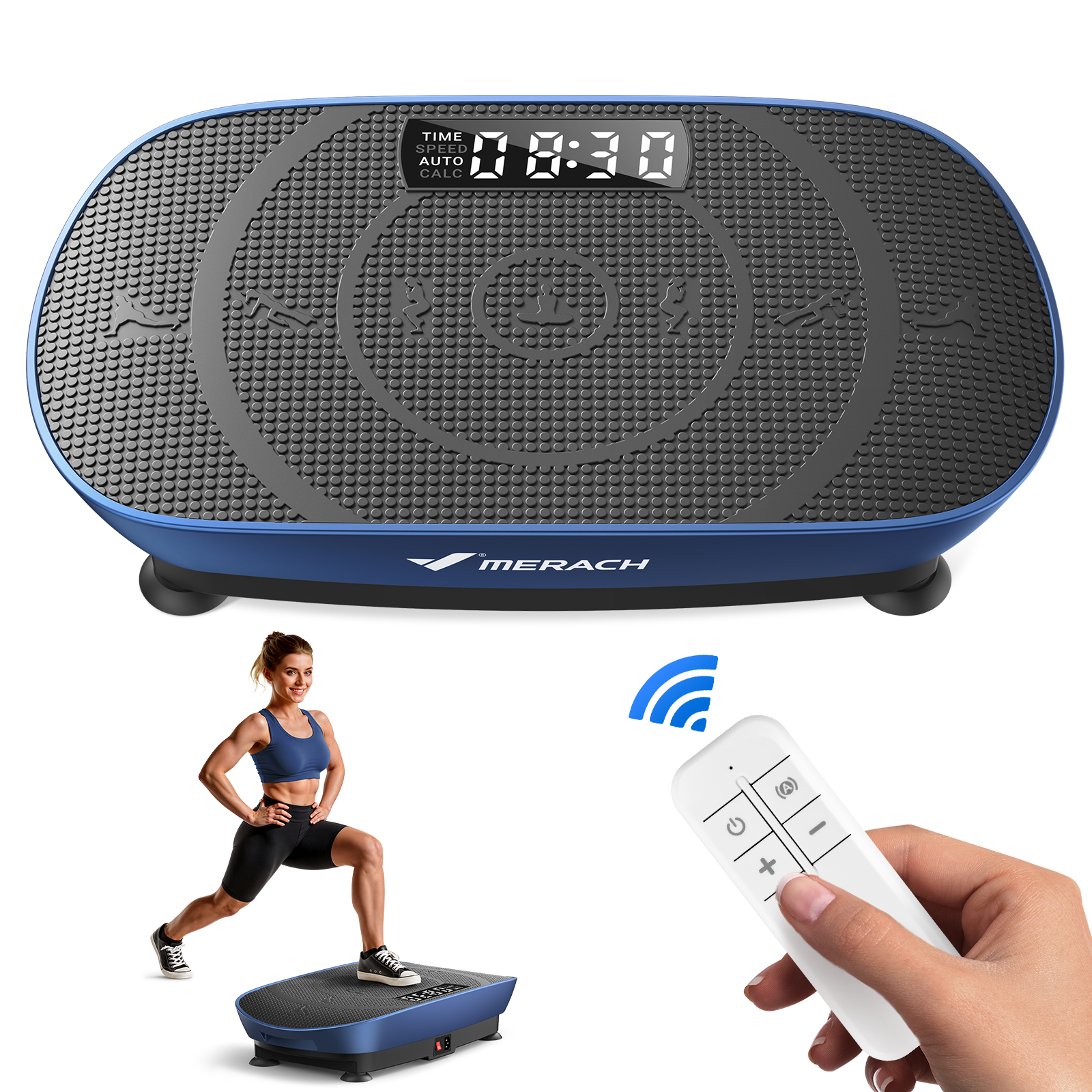 MERACH Compact Vibration Plate Exercise Machine, Mini Whole Body Shake Platform Exercise Machine with Remote Control