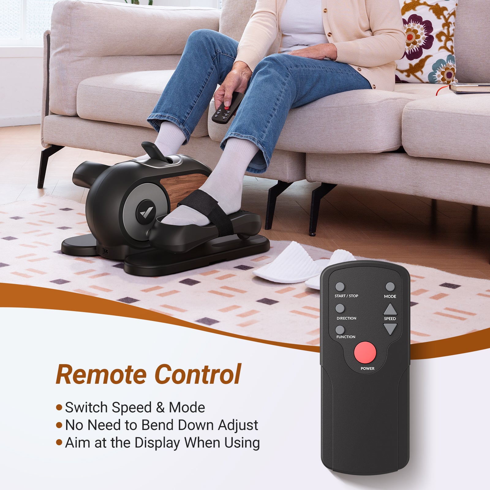 MERACH Mini Auto Electric Under Desk Elliptical Machine for Home