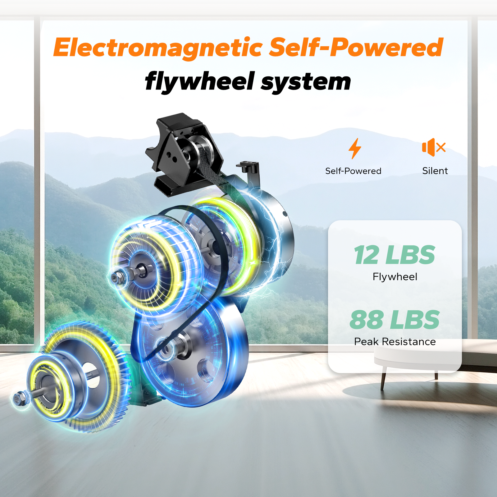MERACH Self-Generating Electromagnetic Rowing Machine 16-Level Magnetic Resistance, Bluetooth Connectivity, Compact Design for Home Use