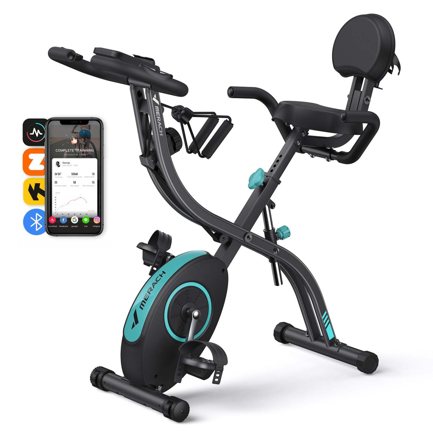 MERACH S15 Folding Exercise Bike , Magnetic Stationary Cycling