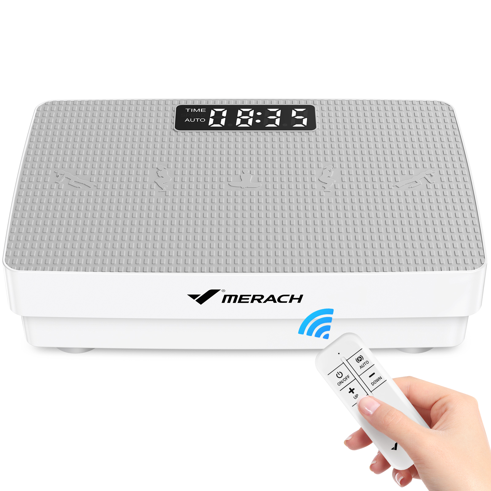 MERACH Vibration Plate Exercise Machine, Mini Full Body Workout Machine for Weight Loss & Lymphatic Drainage, Home Fitness Equipment with Remote Control