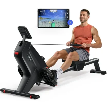 UTRYUP Magnetic Rowing Machines for Home, 16 Levels of Quiet Resistance Foldable Compact Rowing Machine 350 LB Weight Capacity with Bluetooth, App Supported, Tablet Holder