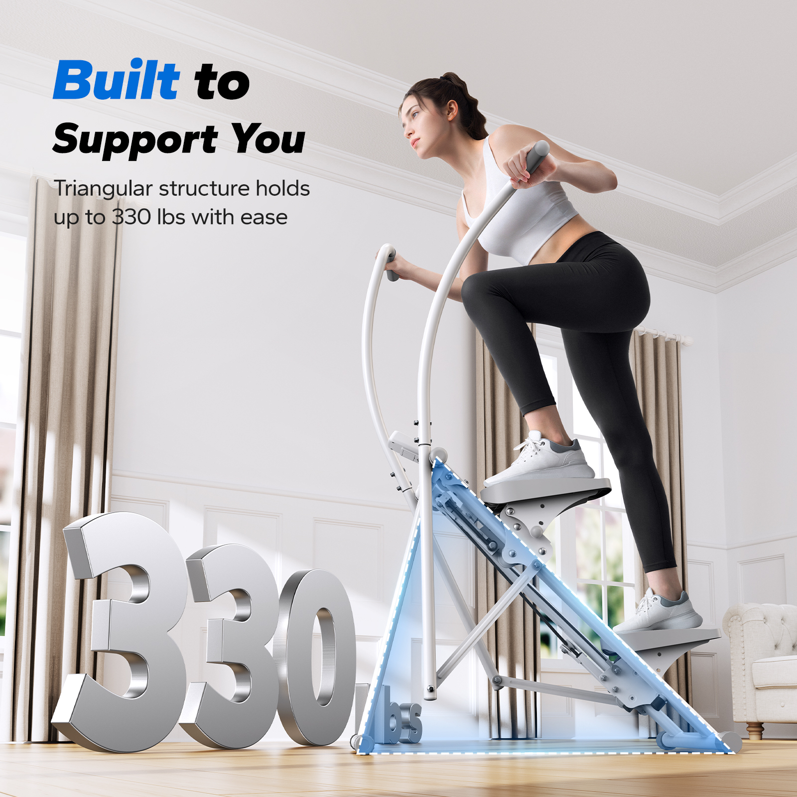 MERACH Cardio Climber Stepper Elliptical Exercise Machine, 3 in 1 Fitness Machines, Full Body Workout Cross Trainer with Adjustable Incline & 95% Pre-Assembled