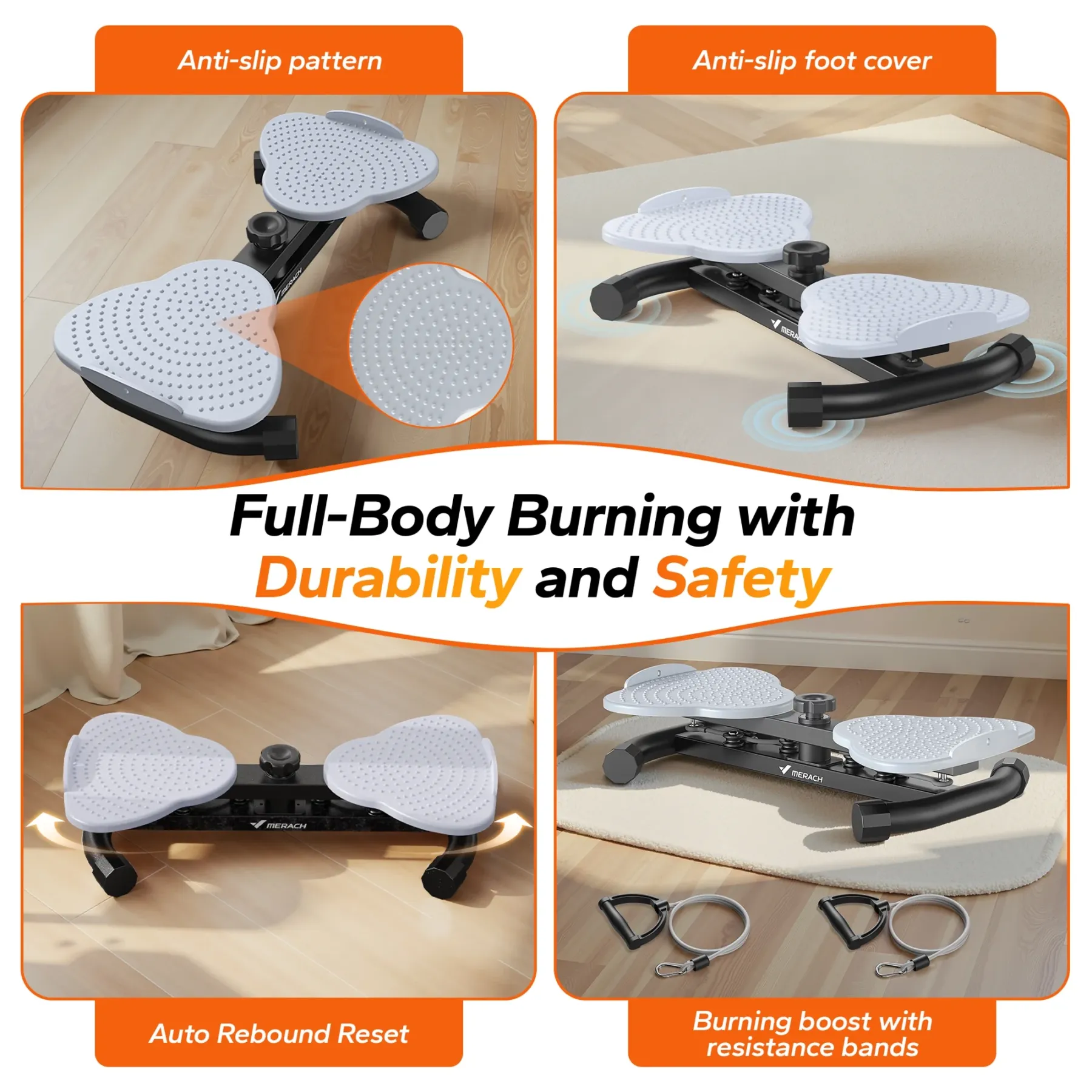 MERACH Slim Waist Twister - 300 lbs Silent Ab Toner Machine for Women, Core Workout Board, Home Gym Equipment for Hourglass Figure & Love Handle Reduction