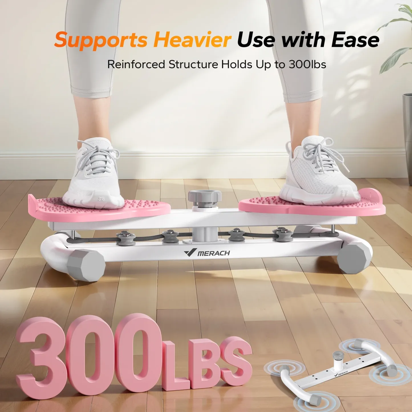 MERACH Slim Waist Twister - 300 lbs Silent Ab Toner Machine for Women, Core Workout Board, Home Gym Equipment for Hourglass Figure & Love Handle Reduction