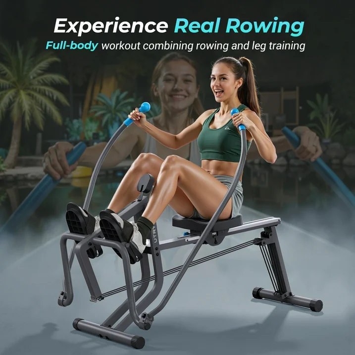 UTRYUP Rowing Machine for Home Use with LCD Monitor, Adjustable Resistance, Hold up 265 lbs
