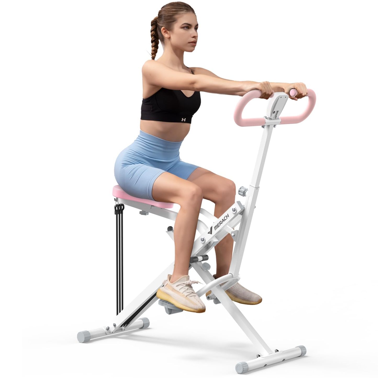 MY TRAINER αX リラクゼーション電子機器 MT 9537 Merach Dual Track Adjustable Ab Trainer Machine with LCD Monitor