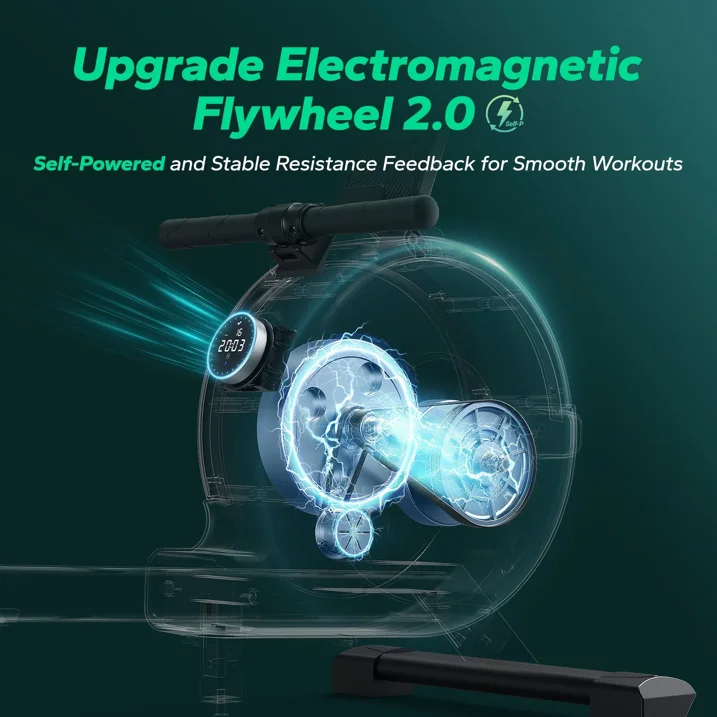 MERACH Rower Machine Bluetooth 16 levels Quiet Magnetic Smart Auto Resistance Rower for Home Use