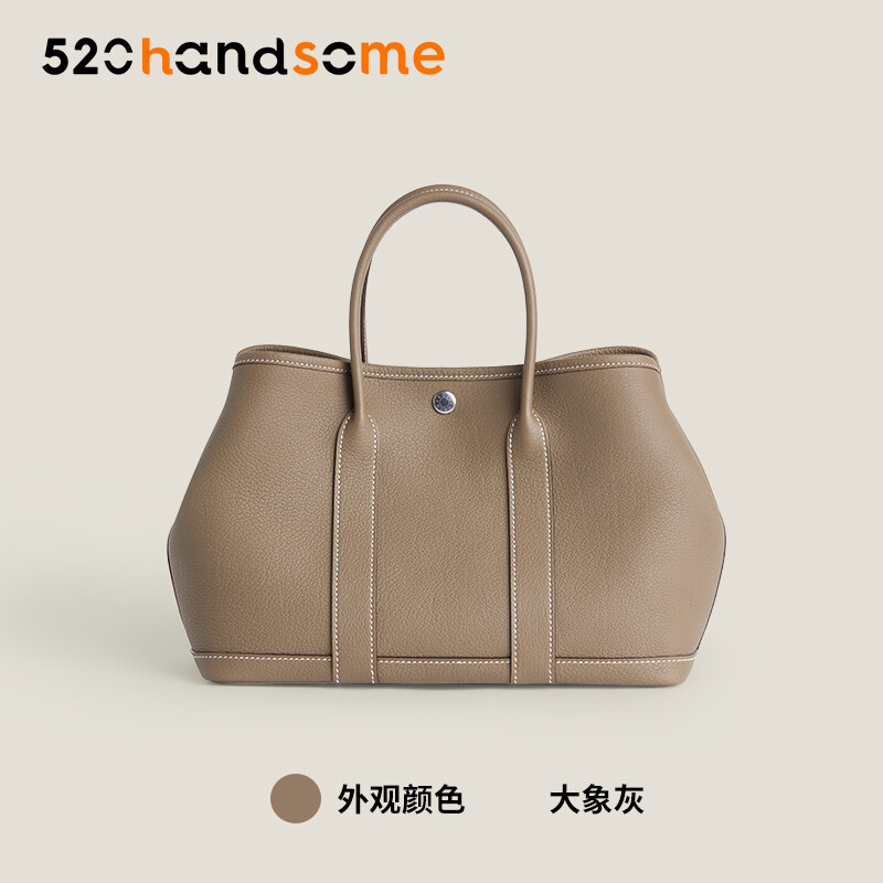 【Kolomomo Brand】 Handmade Wax Thread Genuine Leather Garden Party 23 30 36 Large Capacity Women's Bag Garden Bag