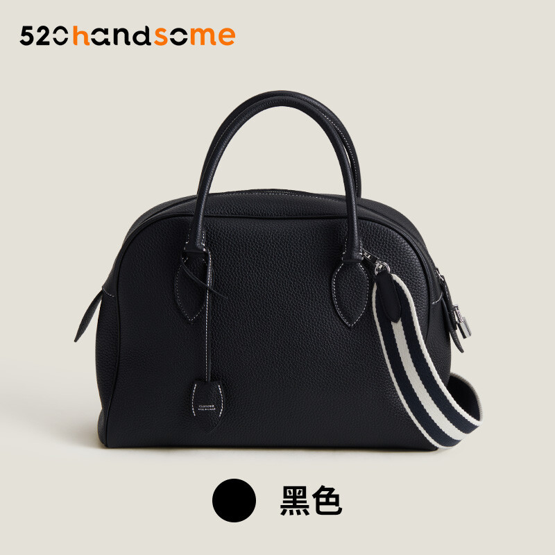 Hermès Style Handmade Genuine Leather Bolide Crossbody Underarm Bag Handbag Versatile Commuter Bowling Bag · Malfa Mi