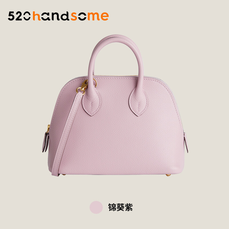 【Kolomomo Brand】 Handmade Stitching Imported Eve Leather Goat Skin Bolide Mini Bowling Bag