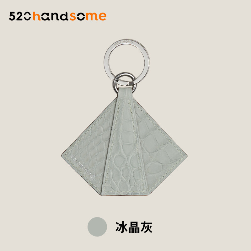 【Kolomomo Brand】 Handmade Imported Genuine Leather Crocodile Skin Reinforced Corner Keychain Pendant Decoration