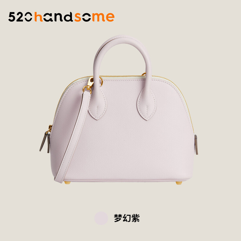  【Kolomomo Brand】 Handmade Stitching Imported Eve Leather Goat Skin Bolide Mini  Bowling Bag 