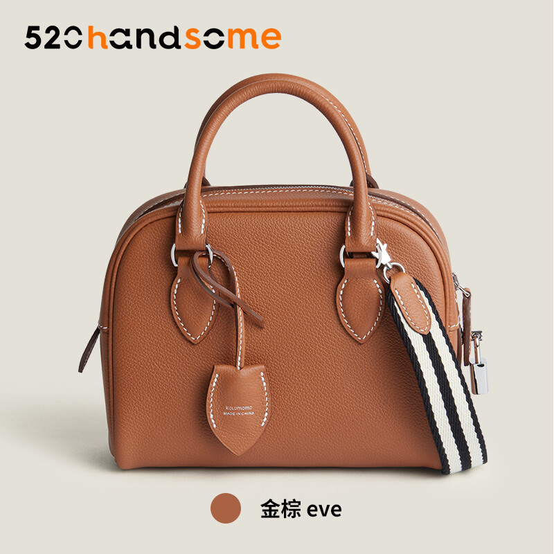 【Kolomomo Brand】 Handmade Wax range EVThread Stitching Imported Genuine Leather Bowling Ball 12Bolide MINI Women's Crossbody Bag