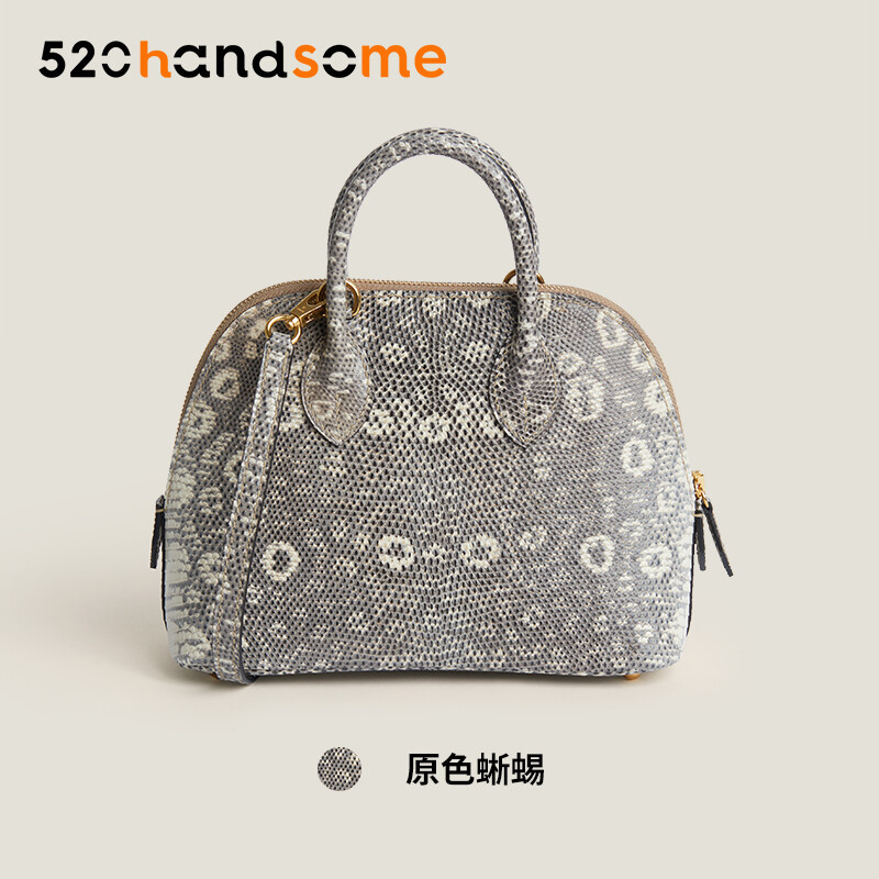 【Kolomomo Brand】 Handmade Stitching Imported Eve Leather Goat Skin Bolide Mini Bowling Bag