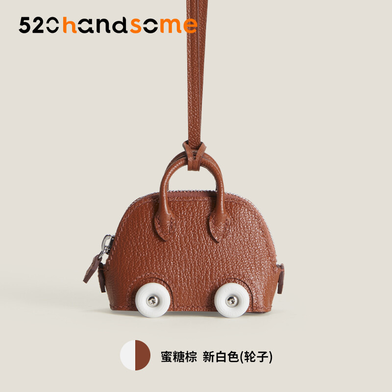 【Kolomomo Brand】Bowling Ball Pendant BOLIDE ON WHEELS CHARM · BLQ Small Pendant/Electric Blue BOX Leather * Classic Orange (Wheels)