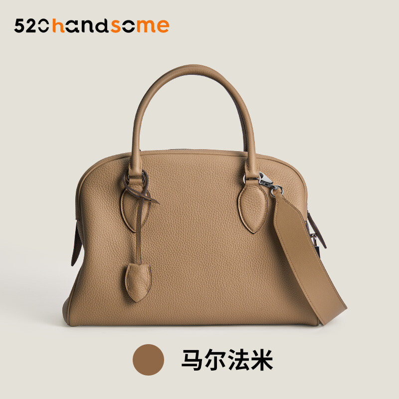 【Kolomomo Brand】 Handmade Genuine Leather Bolide Crossbody Underarm Bag Handbag Versatile Commuter Bowling Bag