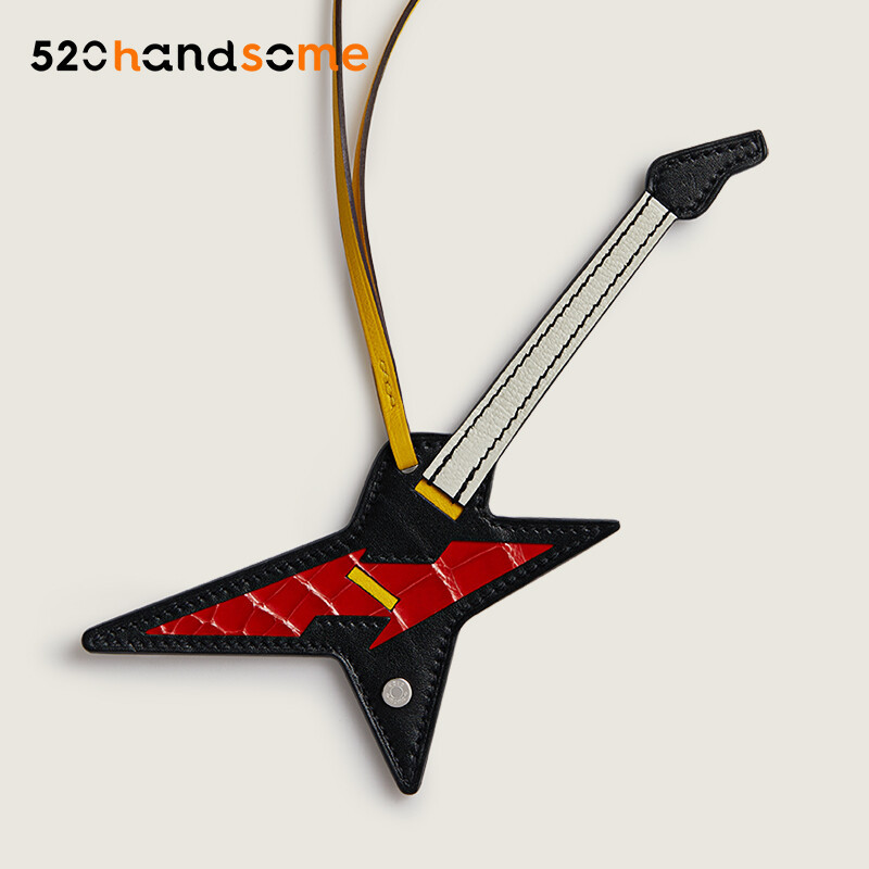 【Kolomomo Brand】Suitable for Bag Charms Imported Genuine Leather Rock Mixed Leather Pendant Car Hanging Decoration with Stainless Steel Pick