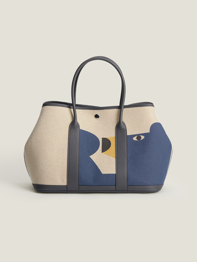 【Kolomomo Brand】 Handmade Wax Thread Canvas Garden Party Large Capacity Women's Bag Garden Bag Shoulder Handbag 
