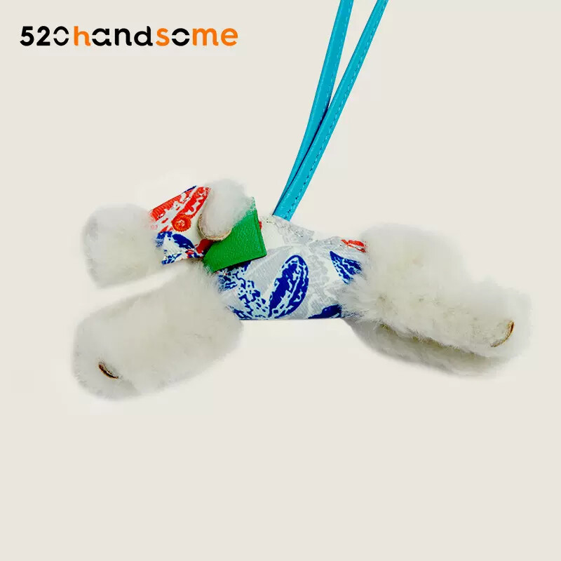 Same Style Matching Floral Doll BUDY Punk Puppy Bag Pendant Car Hanging Decoration Keychain Pendant · [Floral BUDY* Large Brown Leaf]