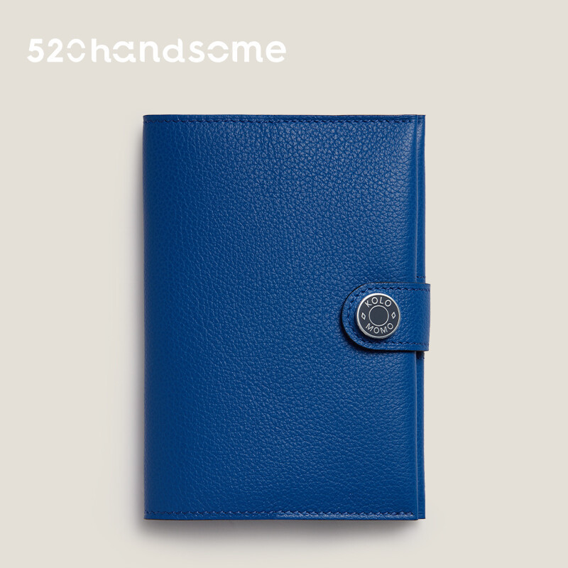 2024 Same Style Top Layer Eve Goat Leather Enamel Buckle Passport Bag Accessory Handcrafted Hand-sewn Card Holder · 59/French Blue/Midnight Blue Enamel Buckle