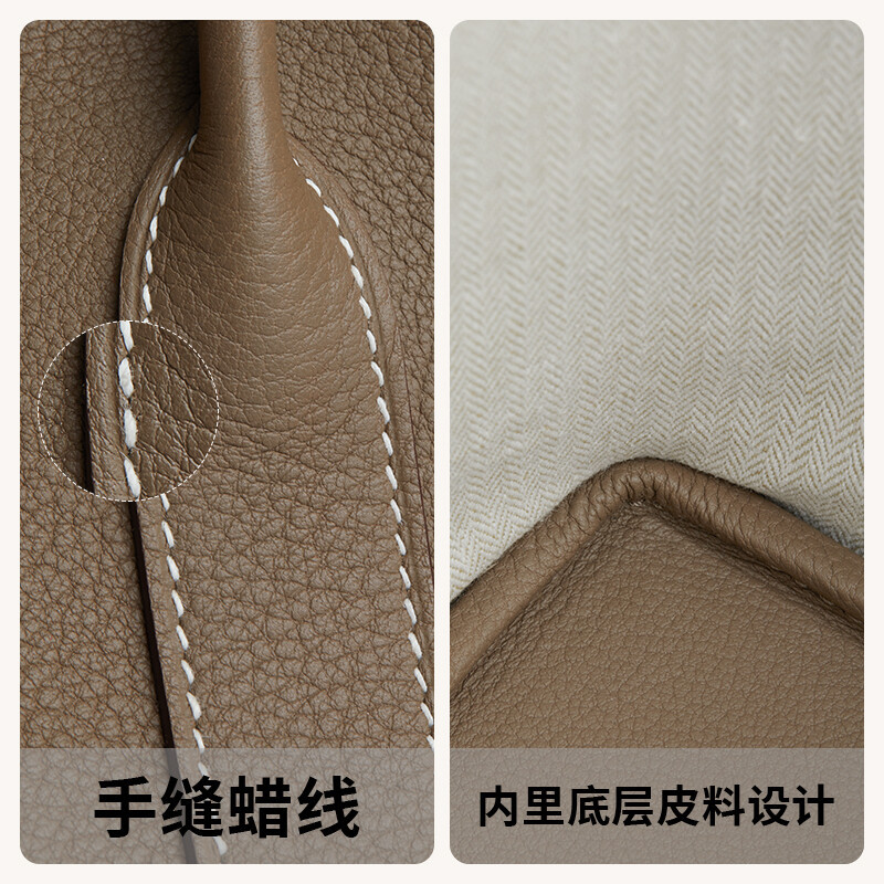 【Kolomomo Brand】 Handmade Wax Thread Genuine Leather Garden Party 23 30 36 Large Capacity Women's Bag Garden Bag