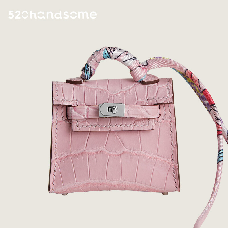 【Kolomomo Brand】 Pendant Mini Kelly * Twilly Bag Small Pendant Imported Crocodile Skin Hand-Stitched Pendant 