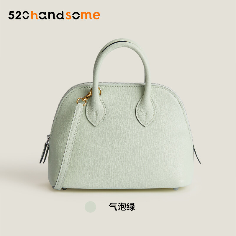 【Kolomomo Brand】 Handmade Stitching Imported Eve Leather Goat Skin Bolide Mini Bowling Bag