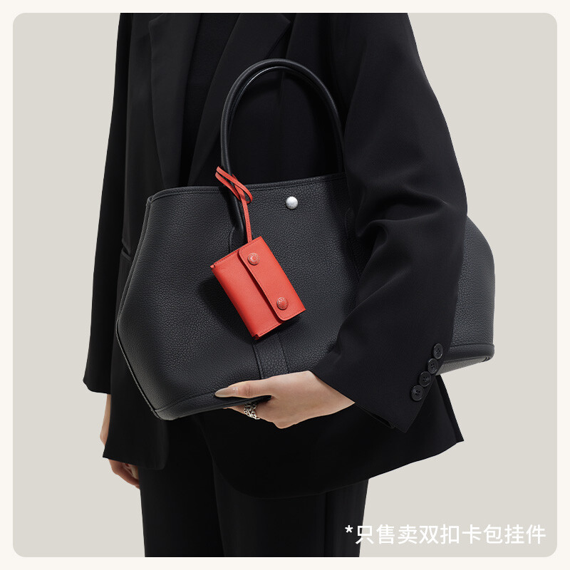 【Kolomomo Brand】Handmade Wax Thread Stitching Enamel Buckle Snap Card Holder Coin Purse Pendant