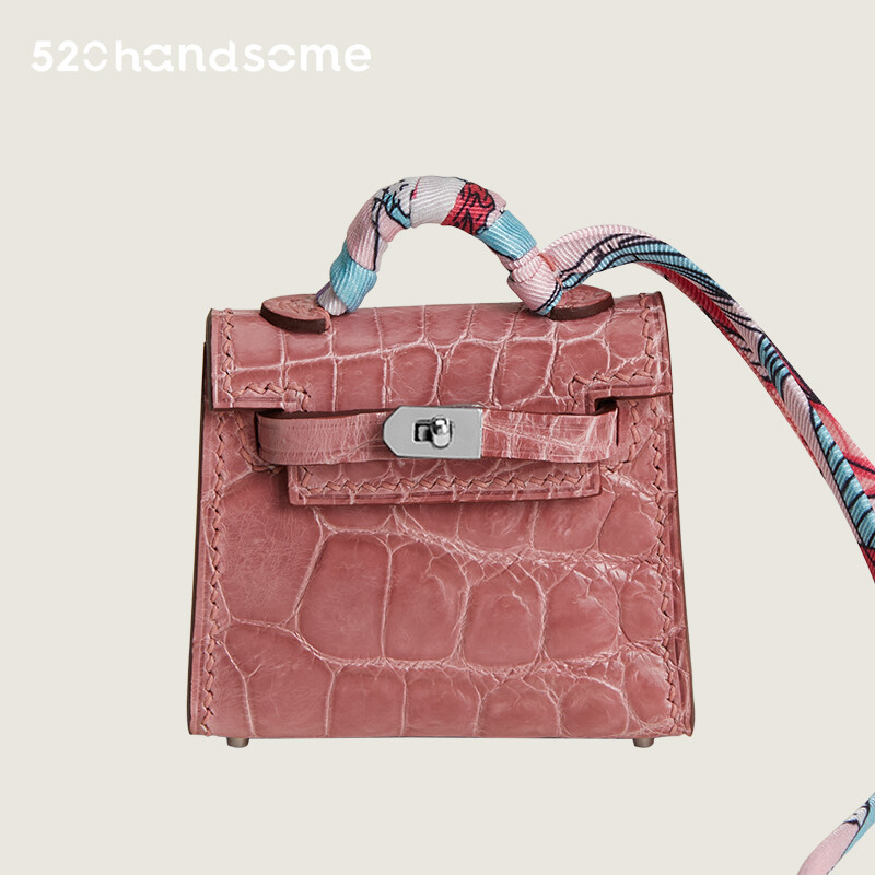 【Kolomomo Brand】 Pendant Mini Kelly * Twilly Bag Small Pendant Imported Crocodile Skin Hand-Stitched Pendant