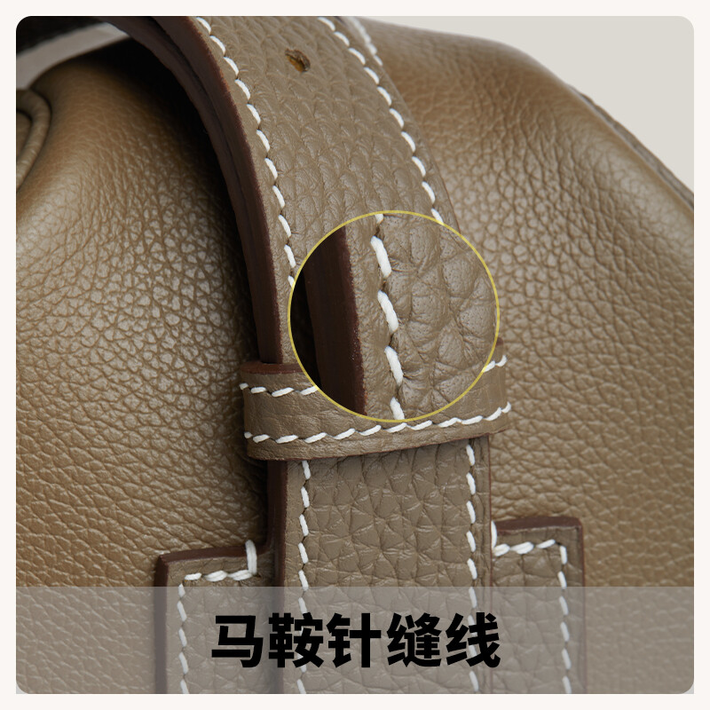 【Kolomomo Brand】 Genuine Leather Stitched Handmade Wax Thread Multi-purpose Travel Bag Shoulder Bag