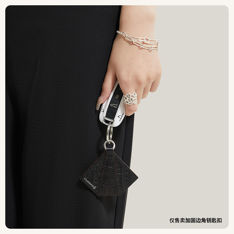 【Kolomomo Brand】 Handmade Imported Genuine Leather Crocodile Skin Reinforced Corner Keychain Pendant Decoration