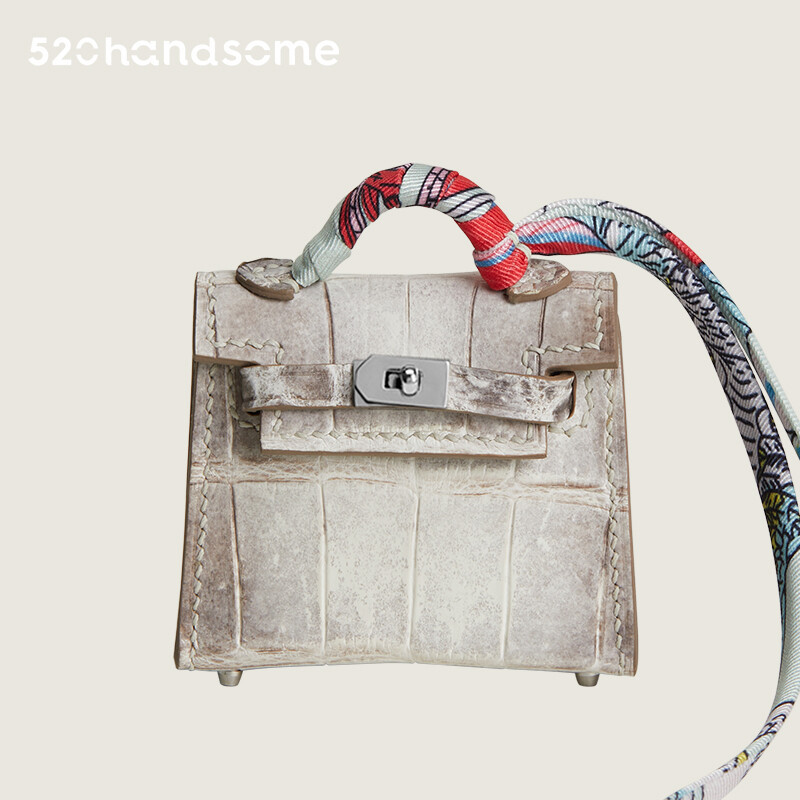【Kolomomo Brand】 Pendant Mini Kelly * Twilly Bag Small Pendant Imported Crocodile Skin Hand-Stitched Pendant 