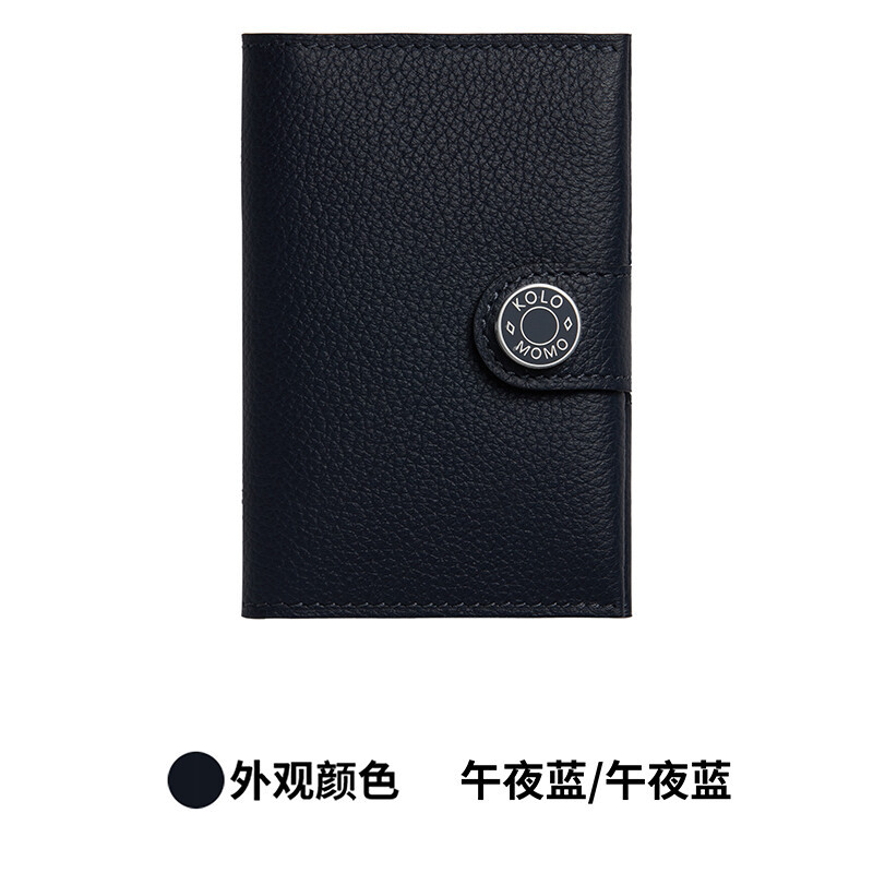 【Kolomomo Brand】Handmade Custom Matched RMS Accessories Classic Saddle Stud Snap Evercolor Calfskin Two-tone Card Holder · 58/Comic Green/Comic Green Enamel Buckle