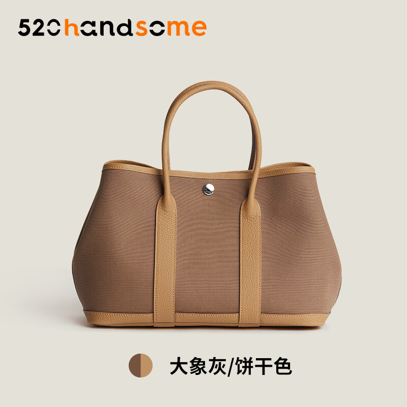 【Kolomomo Brand】 Handmade Wax Thread Canvas Garden Party Large Capacity Women's Bag Garden Bag Shoulder Handbag 