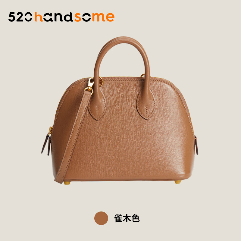  【Kolomomo Brand】 Handmade Stitching Imported Eve Leather Goat Skin Bolide Mini  Bowling Bag 