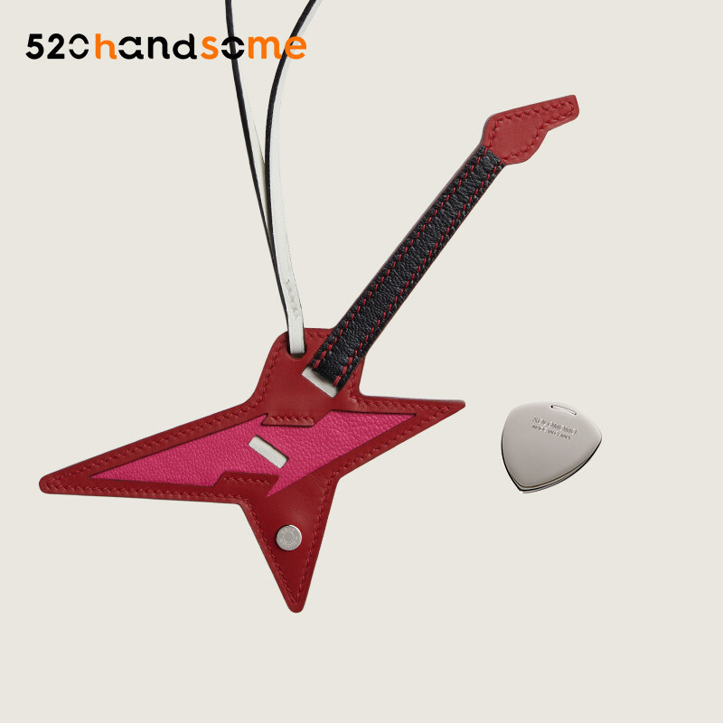 【Kolomomo Brand】Suitable for Bag Charms Imported Genuine Leather Rock Mixed Leather Pendant Car Hanging Decoration with Stainless Steel Pick