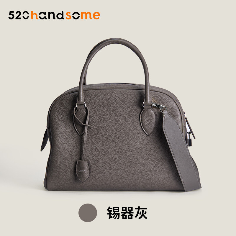 【Kolomomo Brand】 Handmade Genuine Leather Bolide Crossbody Underarm Bag Handbag Versatile Commuter Bowling Bag