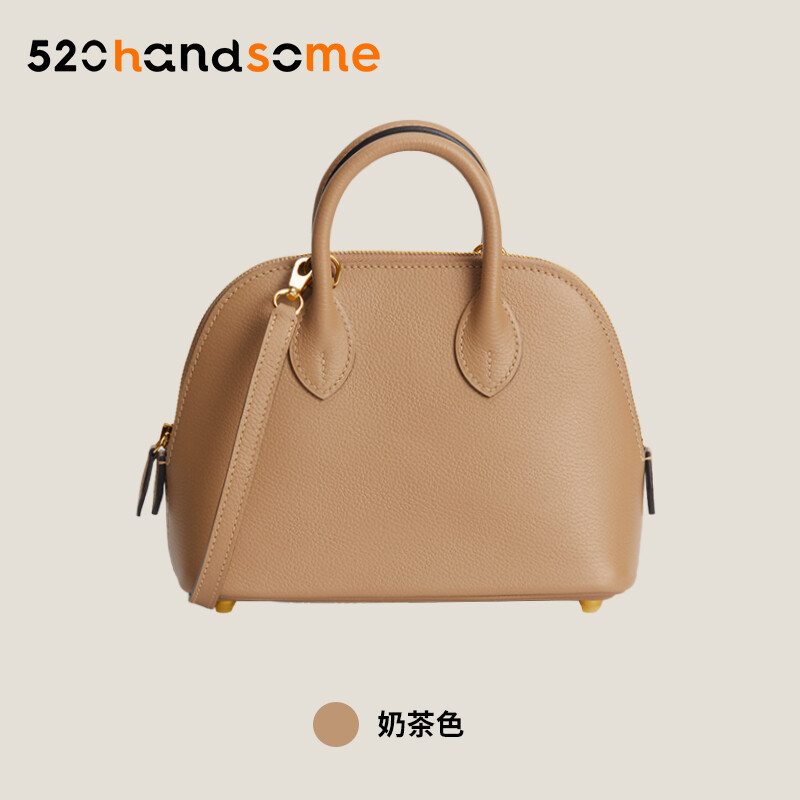【Kolomomo Brand】 Handmade Stitching Imported Eve Leather Goat Skin Bolide Mini Bowling Bag